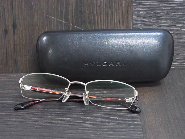 実際に弊社で買取させて頂いたBVLGARI/ブルガリ スクエア型 眼鏡/メガネフレーム BV1044Tの画像 8枚目
