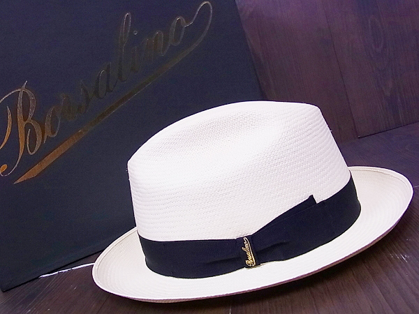 実際に弊社で買取させて頂いたBorsalino/ボルサリーノ 麦わら帽子/パナマハット リボン付き Lの画像 9枚目