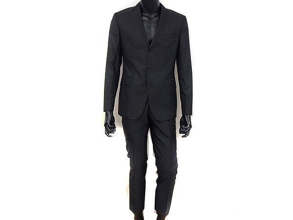 実際に弊社で買取させて頂いたHUGO BOSS/ヒューゴボス ストライプ柄スーツ セットアップ/44の画像 1枚目