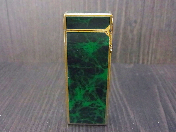 実際に弊社で買取させて頂いたdunhill/ダンヒル 大理石グリーン ローラー式 ガスライターの画像 1枚目