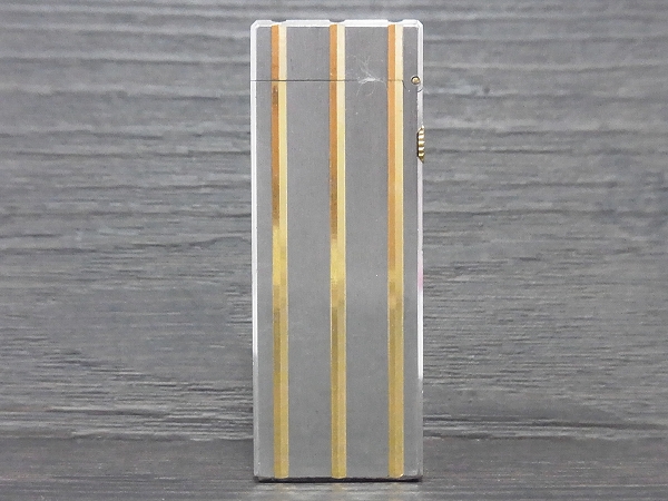 実際に弊社で買取させて頂いたdunhill/ダンヒル ゴールドストライプ柄 コンビ ガスライターの画像 1枚目