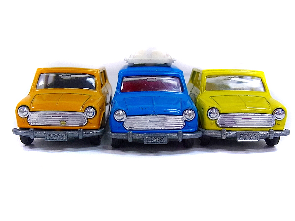 実際に弊社で買取させて頂いたトミカ 日本製BLMCミニクーパー S/NO.F8 MKⅢ 1/50 3点セットの画像 1枚目