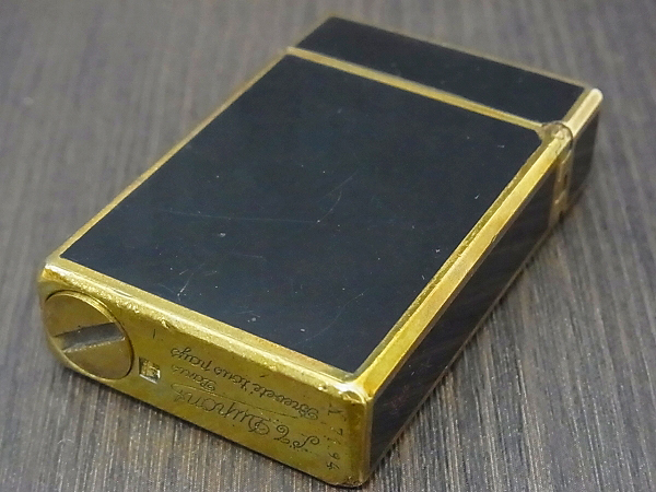実際に弊社で買取させて頂いたS.T.Dupont/デュポン オールド ロールオイルライター 黒×金の画像 3枚目