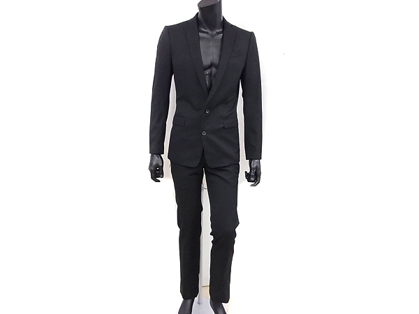 実際に弊社で買取させて頂いたato/アトウ 2つボタンウールスーツ セットアップ ブラック/46の画像 1枚目