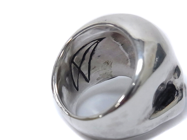 実際に弊社で買取させて頂いたクレイジーピッグ【6.4万↑】ラージエビルスカルリング 16号の画像 4枚目