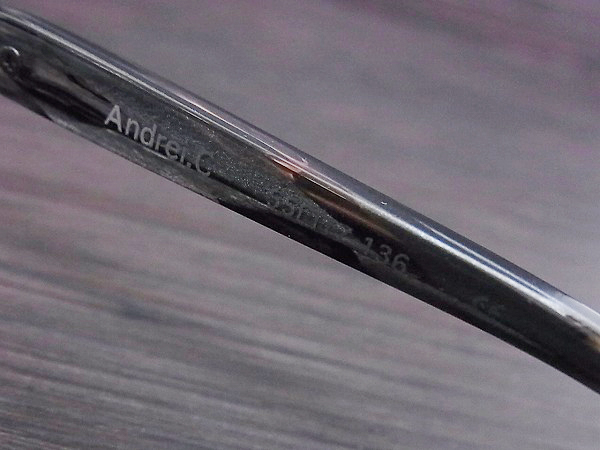 実際に弊社で買取させて頂いたレスザンヒューマン Andrei.C メガネフレーム スクエア型 銀の画像 5枚目