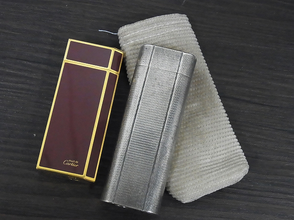 実際に弊社で買取させて頂いたCartier/カルティエ 黒ラッカー/オーバル ガスライター 2点SETの画像 6枚目