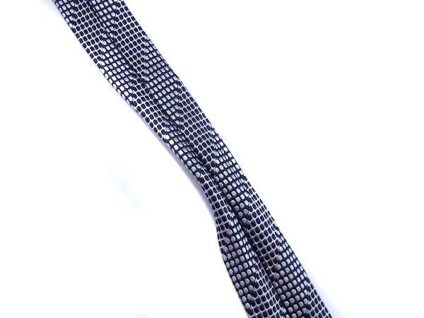 実際に弊社で買取させて頂いたBVLGARI/ブルガリ シルクネクタイ ドット柄 ブラック×ホワイトの画像 5枚目