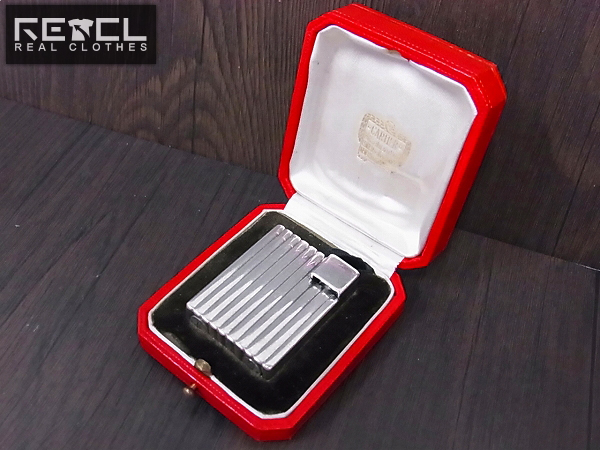 実際に弊社で買取させて頂いたCartier/カルティエ old オイルライター ストライプ シルバー