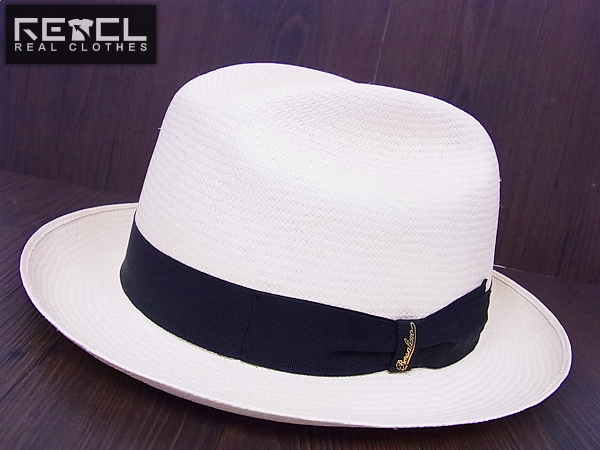 実際に弊社で買取させて頂いたBorsalino/ボルサリーノ 麦わら帽子/パナマハット リボン付き L
