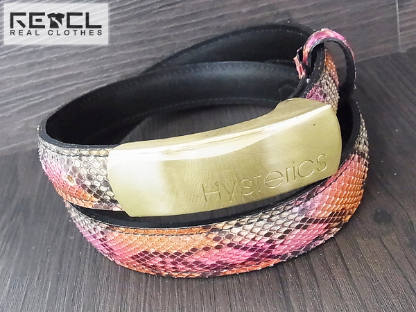 実際に弊社で買取させて頂いたHYSTERICS/ヒステリックス ベルト ピンバックル 蛇柄