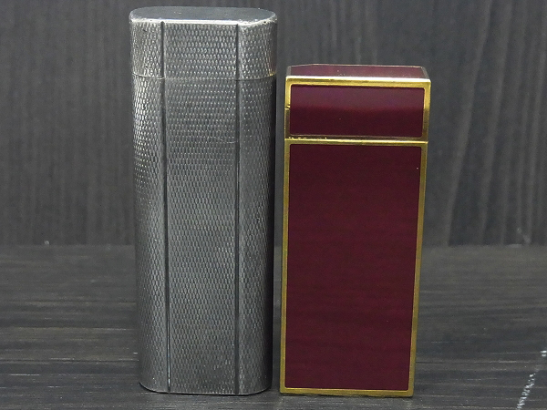 実際に弊社で買取させて頂いたCartier/カルティエ 黒ラッカー/オーバル ガスライター 2点SETの画像 1枚目