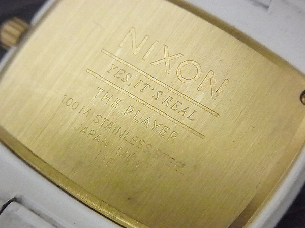 実際に弊社で買取させて頂いた【10万↑】NIXON PLAYER オールホワイト 1Pダイヤ A140-1035の画像 5枚目