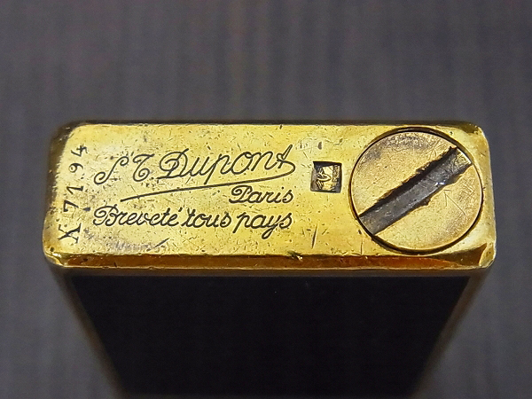 実際に弊社で買取させて頂いたS.T.Dupont/デュポン オールド ロールオイルライター 黒×金の画像 4枚目