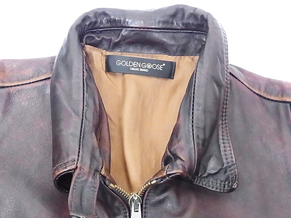 実際に弊社で買取させて頂いたGOLDEN GOOSE/ゴールデングース レザージャケット ブラウン Mの画像 6枚目