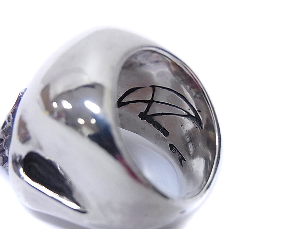 実際に弊社で買取させて頂いたクレイジーピッグ【6.4万↑】ラージエビルスカルリング 16号の画像 5枚目