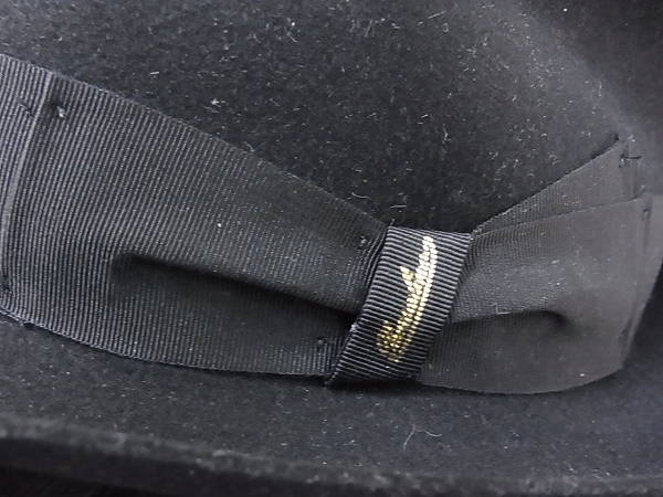 実際に弊社で買取させて頂いたボルサリーノ ラビットウール ファーフェルト兎中折れハット 黒の画像 7枚目