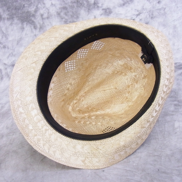 実際に弊社で買取させて頂いたBorsalino/ボルサリーノ RAMIE ストローハット 伊製/61の画像 3枚目