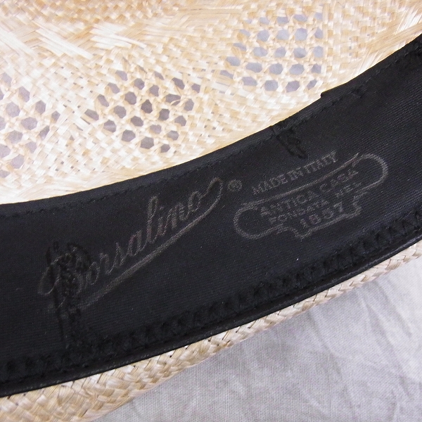 実際に弊社で買取させて頂いたBorsalino/ボルサリーノ RAMIE ストローハット 伊製/61の画像 9枚目