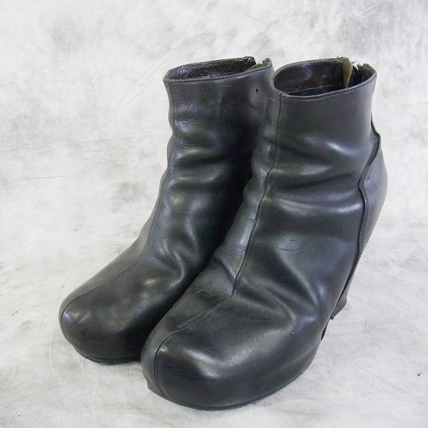 実際に弊社で買取させて頂いたRICK OWENS/リックオウエンス バックジップ ウェッジソールブーツ/41