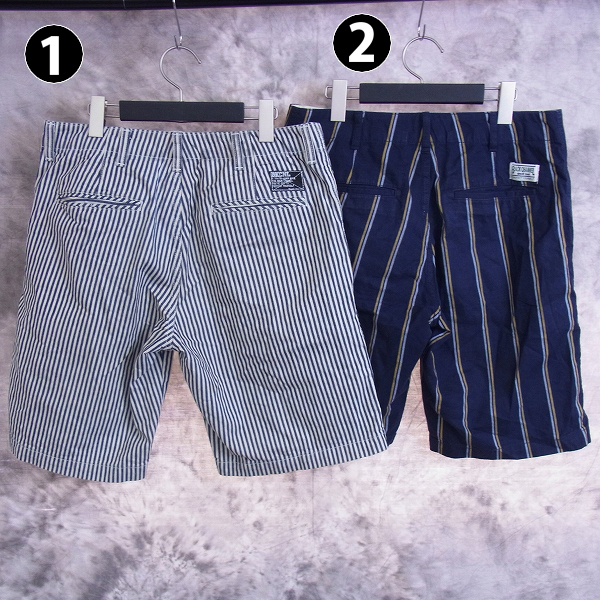 実際に弊社で買取させて頂いたBack Channel/バックチャンネル ストライプショーツ/ハーフパンツ等 2点SETの画像 1枚目