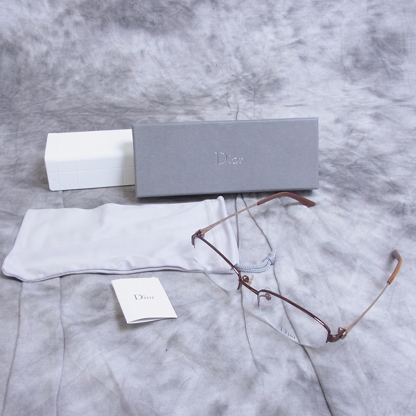 実際に弊社で買取させて頂いたChristian Dior/ディオール メガネフレーム ハーフリム 純チタン CD-7691Jの画像 6枚目