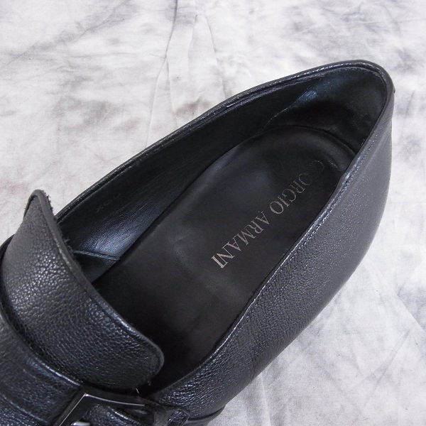 実際に弊社で買取させて頂いたGIORGIO ARMANI/ジョルジオアルマーニ プレーン レザーシューズ/43.5の画像 4枚目