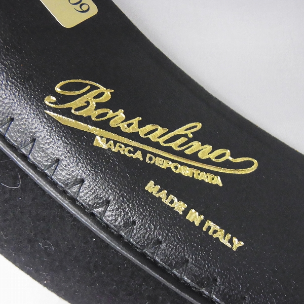 実際に弊社で買取させて頂いたBorsalino/ボルサリーノ ラビット中折れハット 伊製 ブラック 60の画像 4枚目