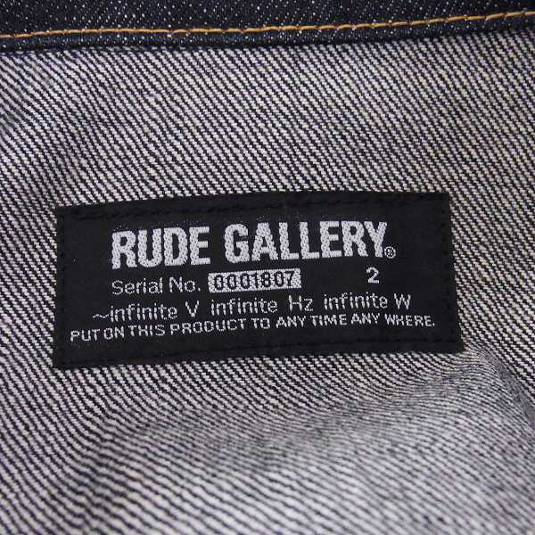 実際に弊社で買取させて頂いた☆RUDE GALLERY/ルードギャラリー ジップアップデニムカバーオール/2の画像 2枚目