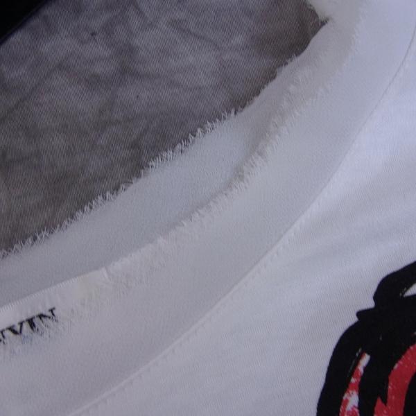 実際に弊社で買取させて頂いた☆LANVIN/ランバン リボン装飾 プリント 加工Tシャツ/38の画像 5枚目