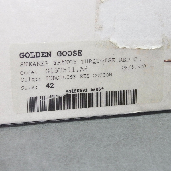 実際に弊社で買取させて頂いた★GOLDEN GOOSE/ゴールデングース ハイカット スニーカー/G15U591 A6/42の画像 8枚目