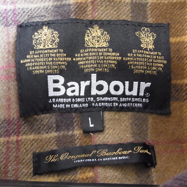 実際に弊社で買取させて頂いた☆Barbour/バブアー オイルド ジャケット/barn jacket Lの画像 2枚目