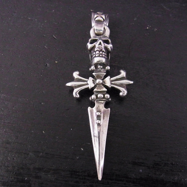 実際に弊社で買取させて頂いた【ギャラ付き】TravisWorker/トラヴィスワーカー スカルクロスダガーペンダントの画像 1枚目