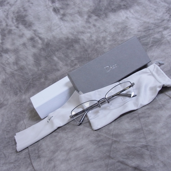 実際に弊社で買取させて頂いたChristian Dior/ディオール メガネフレーム ハーフリム 純チタン CD-7685Jの画像 7枚目