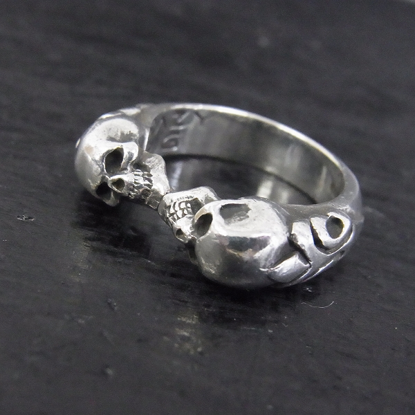 実際に弊社で買取させて頂いたCRAZY PIG/クレイジーピッグ 2スカルズチューダ－リング 19.5号