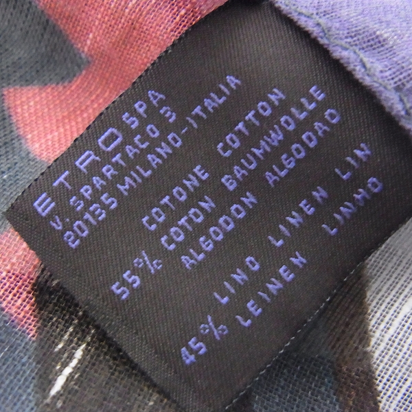 実際に弊社で買取させて頂いたETRO/エトロ ペイズリー リネンストールの画像 3枚目