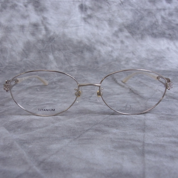 実際に弊社で買取させて頂いたChristian Dior/ディオール メガネフレーム ラウンド チタン CD-7635Jの画像 1枚目