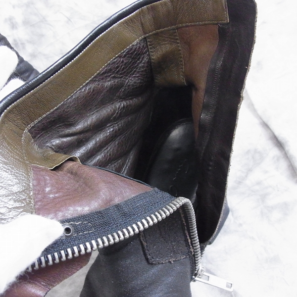 Rick Owens/リックオウエンス デストロイレザー ヒールブーツ/41