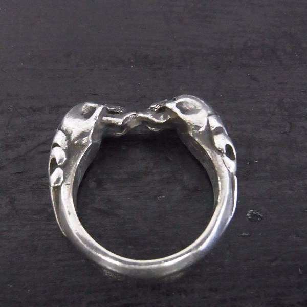 実際に弊社で買取させて頂いたCRAZY PIG/クレイジーピッグ 2スカルズチューダ－リング 19.5号の画像 4枚目