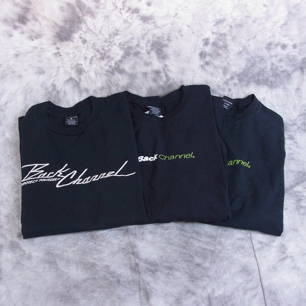 実際に弊社で買取させて頂いたBack Channel/バックチャンネル 刺繍/プリントTシャツ M/L 3点SET