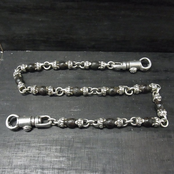 実際に弊社で買取させて頂いた★STANLEY GUESS/スタンリーゲス 2スモールバレルクリップ 12リンク ウッドボール ウォレットチェーンの画像 1枚目