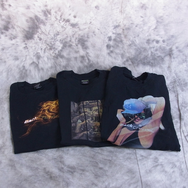 実際に弊社で買取させて頂いたBack Channel/バックチャンネル プリントTシャツ ブラック M/L 3点SET