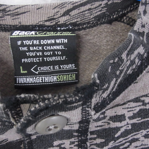 実際に弊社で買取させて頂いた☆Back Channel/バックチャンネル 総柄 切替 ヘンリーネックプルオーバー/Lの画像 3枚目