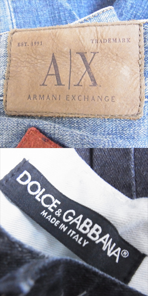実際に弊社で買取させて頂いたArmani Exchange/DOLCE&GABBANA 加工デニム 等 33LONG/46 パンツ 2点SETの画像 2枚目