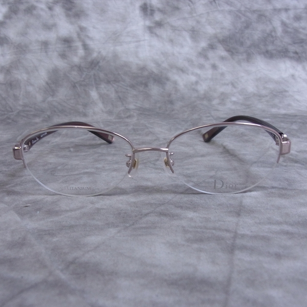 実際に弊社で買取させて頂いたChristian Dior/ディオール メガネフレーム ハーフリム チタン CD7725Jの画像 1枚目