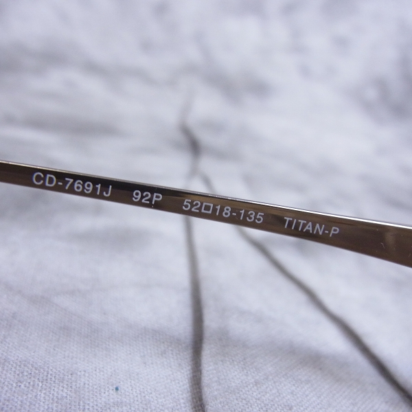 実際に弊社で買取させて頂いたChristian Dior/ディオール メガネフレーム ハーフリム 純チタン CD-7691Jの画像 5枚目