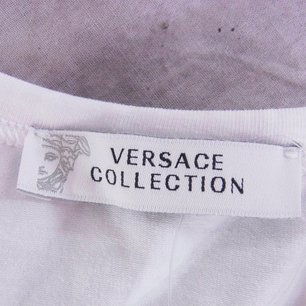 実際に弊社で買取させて頂いた☆［未使用］VERSACE/ヴェルサーチ Vネック Tシャツ ホワイト/XLの画像 2枚目