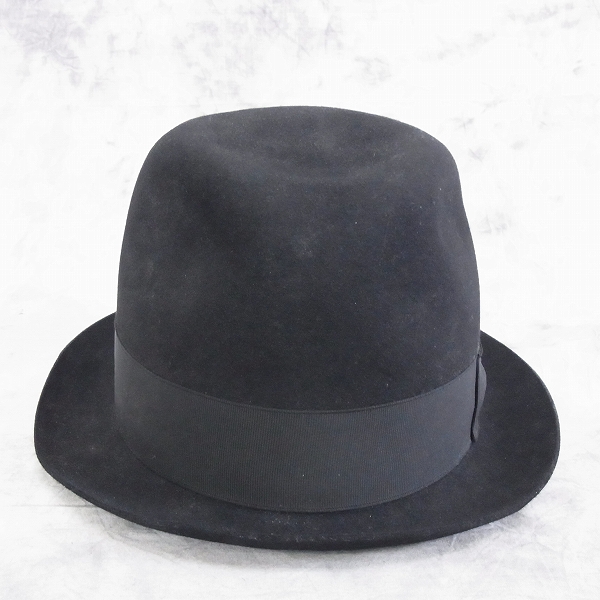 実際に弊社で買取させて頂いたBorsalino/ボルサリーノ ラビット中折れハット 伊製 ブラック 60の画像 1枚目