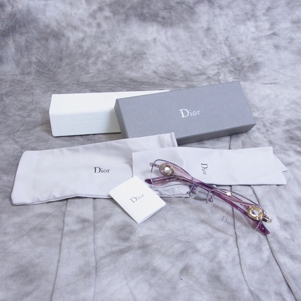 実際に弊社で買取させて頂いたChristian Dior/ディオール メガネフレーム ハーフリム チタン CD7733Jの画像 7枚目
