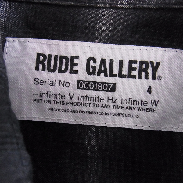 実際に弊社で買取させて頂いた☆RUDE GALLERY/ルードギャラリー チェック柄 半袖シャツ 0001807/4の画像 2枚目